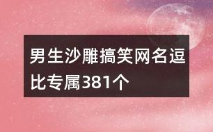 男生沙雕搞笑网名逗比专属381个